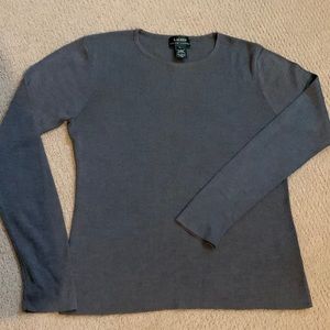 Lauren Ralph Lauren grey spun silk sweater.  Size Large.